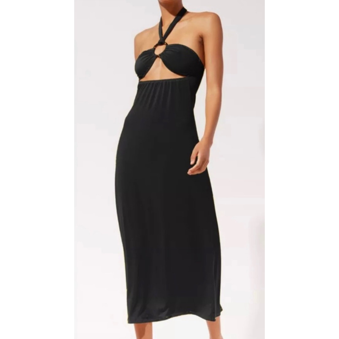 Solid & Striped Tati Cut Out Halter Midi Dress Size Small